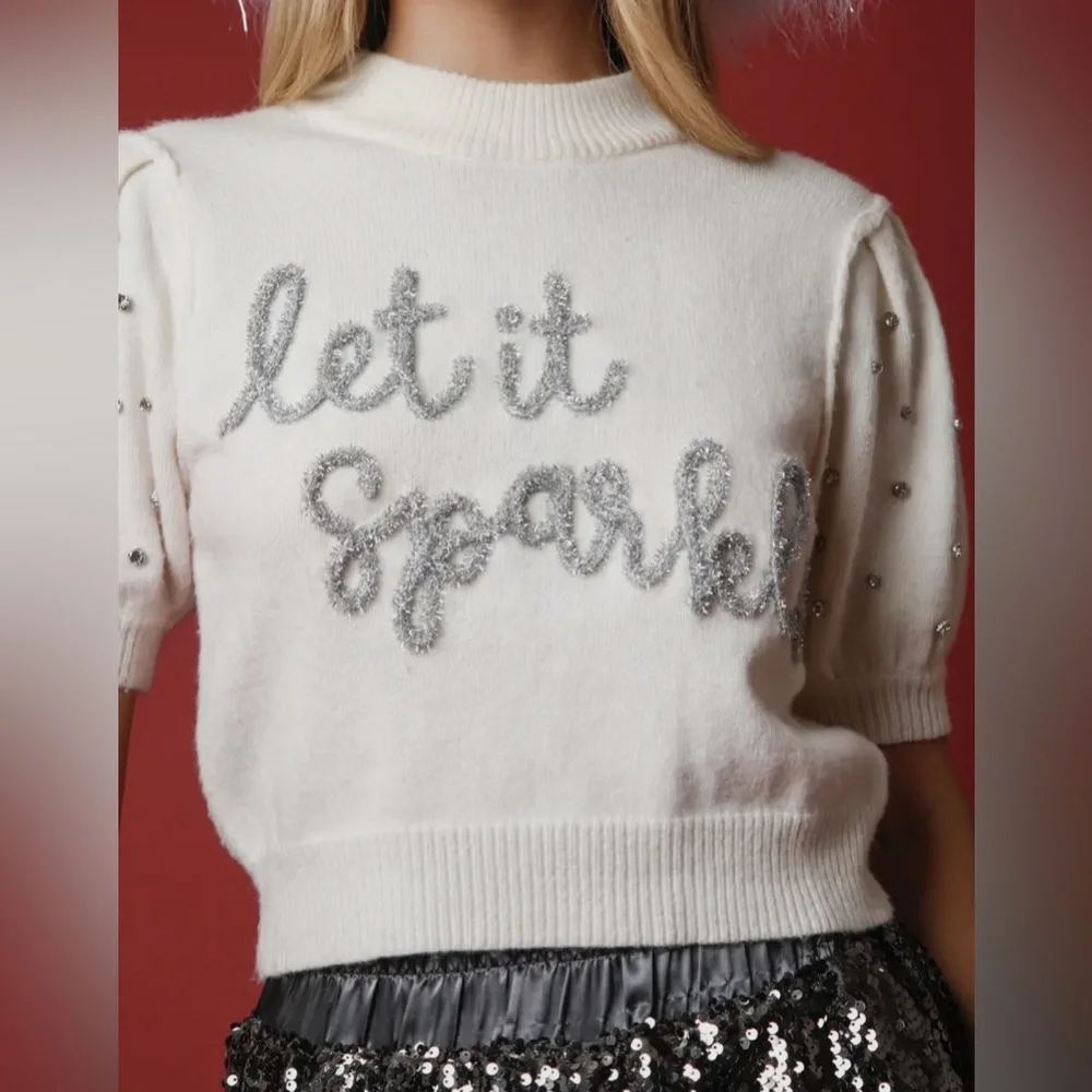 'let It Sparkle' Lurex
Embroidery Sweater - Picture 1 of 1